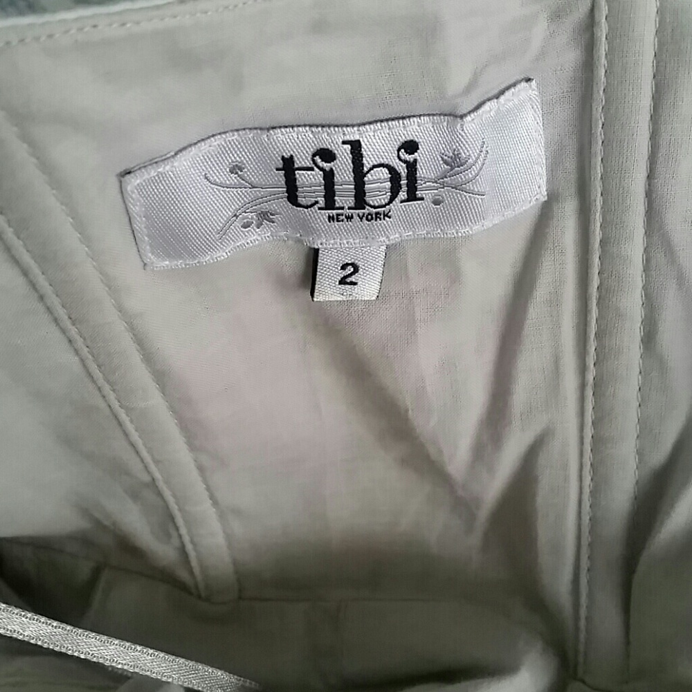 Tibi white and tan floral fit and flare dress sz 2 - Picture 10 of 10